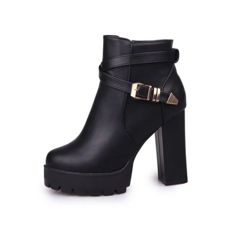 Новинка 2019 года брендовые Ботинки martin на очень высоком каблуке ботильоны толстой