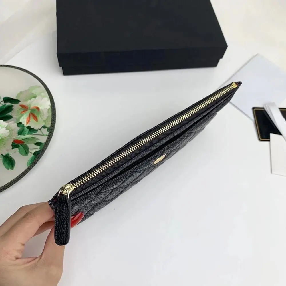 Koop Top Kwaliteit Vrouwen Portemonnee Gevouwen Lange Portemonnee Dames Clutch Handtas Luxe Mannen Kaarthouder Caviar Koe Lederen Munt Zak Met Doos