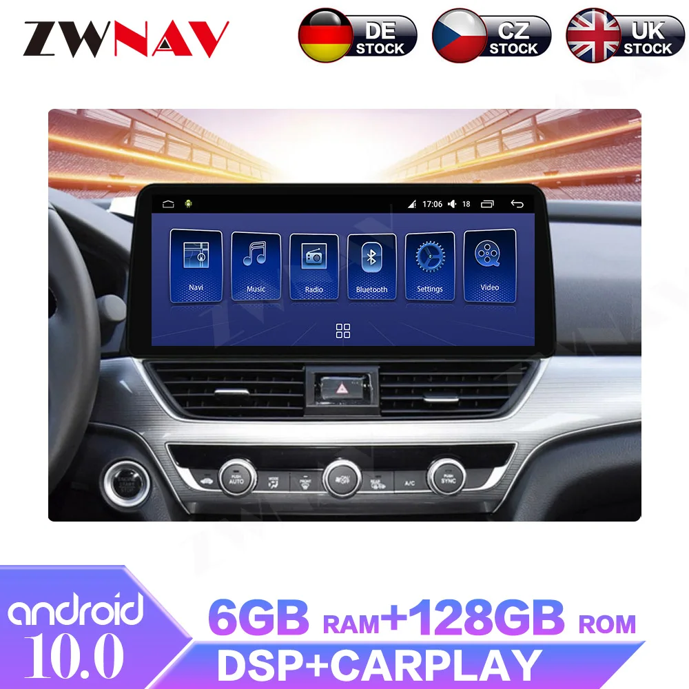 

12.3" Android 10.0 6+128G For Honda Accord10 2018+ IPS Screen Car Multimedia Radio Stereo GPS Navigation Player With DSP Carplay