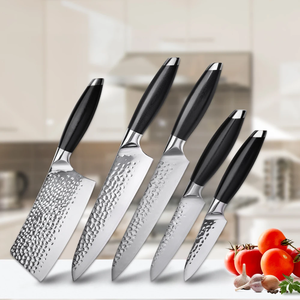 Набор кухонных ножей из нержавеющей стали 440C 5 шт. нож Santoku для нарезки овощей