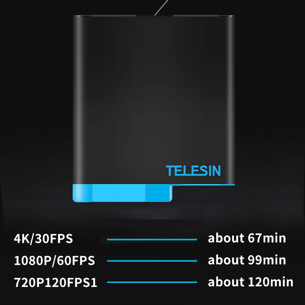 Зарядное устройство TELESIN 3 шт. 1220 мАч слота | Электроника