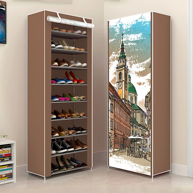 

Dustproof Shoe Cabinet Nonwoven Fabric Removable Shoes Organizer Closet Space-saving Storage Shelf Home Dorm DIY china cabinet