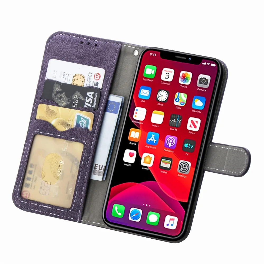Роскошный кожаный флип-чехол-бумажник для Apple айфон 11 Pro Max XI XR X XS Max 11pro 6 6s 7 8 плюс 10 iPhone11 противоударный чехол С выдвижной подставкой