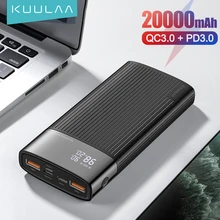 KUULAA Power Bank 20000mAh QC PD 3.0 External Battery Fast Charging Portable Charger Power Bank For Samsung Xiaomi Huawei Mate