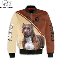 plstar cosmos autumnwinter mens bomber jacket love pitbull dog 3d printed zip tracksuits coat unisex casual zipper jacket wp16