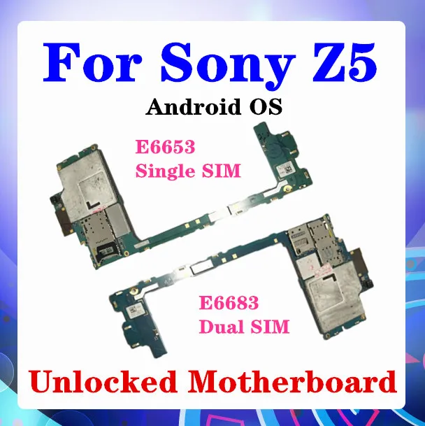 Z5 материнская плата для Sony Xperia E6653 E6683 Одиночная/двойная SIM Android OS логическая с