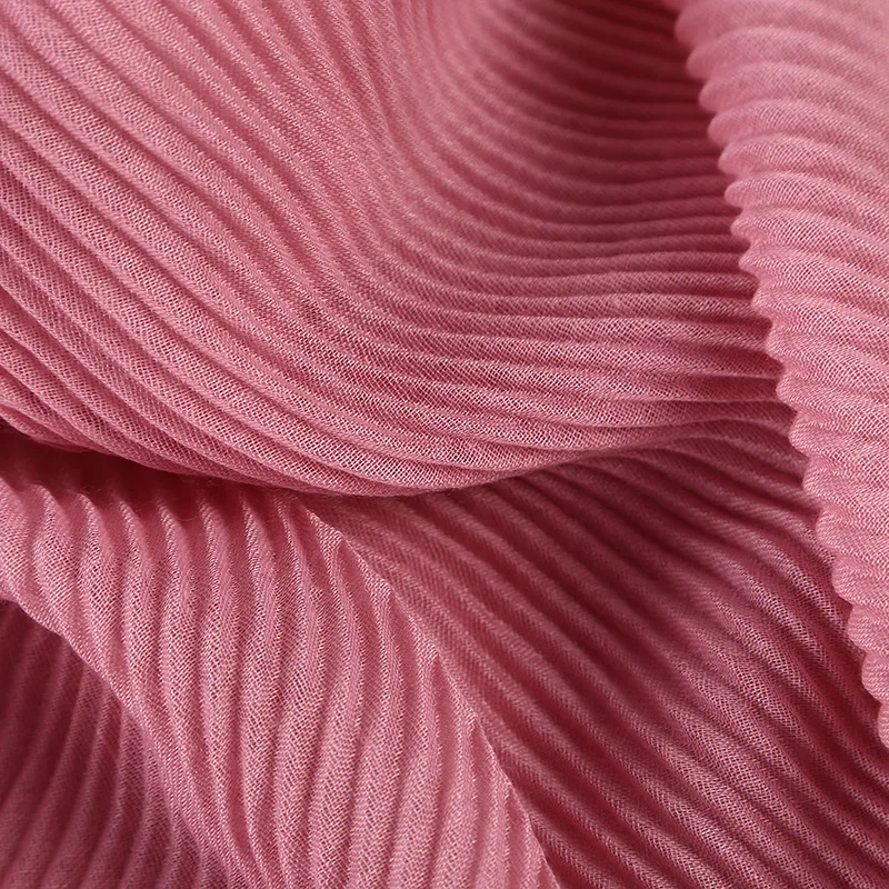 

Large Size TR Cotton Scarf Pleated Crinkle Women's Hijab Muslim Head Wrap wrinkle Shawl scarves Plain Colours