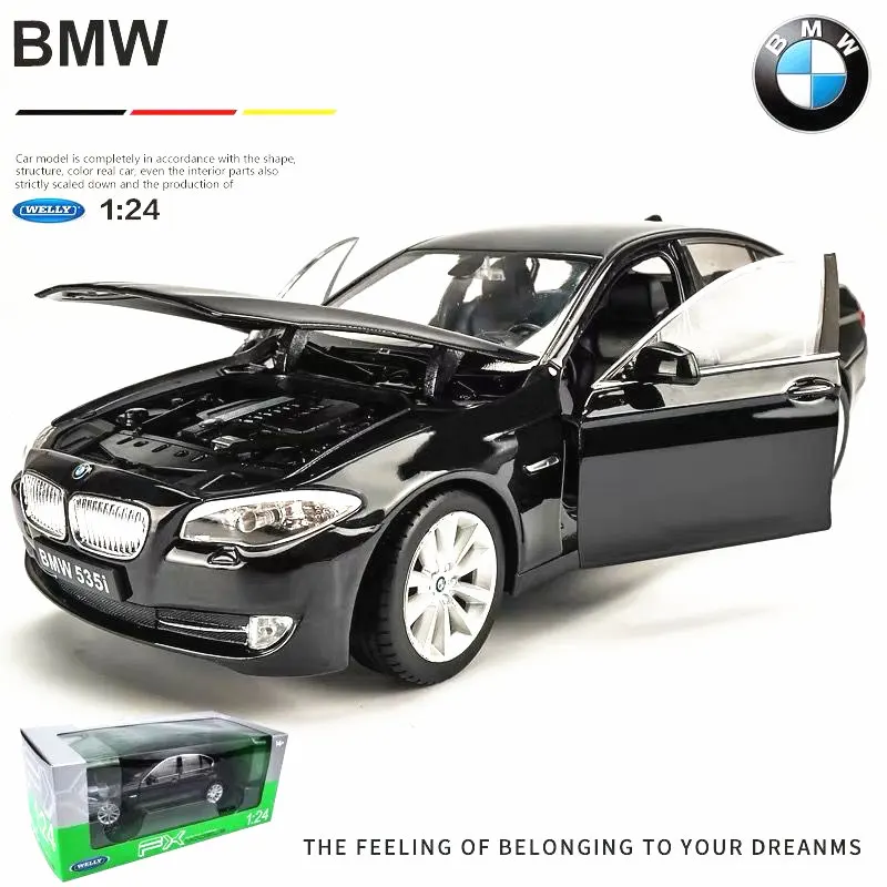 Модель автомобиля WELLY 1:24 BMW 535i из черного сплава имитация украшение коллекционная