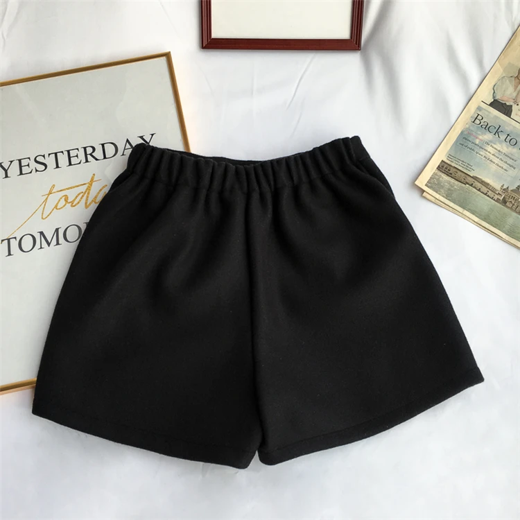 Зимние шерстяные шорты женские свободные теплые ботинки с эластичной резинкой