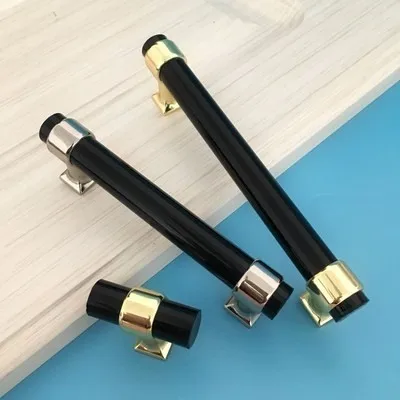 3.75'' 5'' 6.3'' Drawer Handle Acrylic Knobs Handles Black Gold Dresser Pulls Kitchen Cabinet Door Pull Knob Hardware |