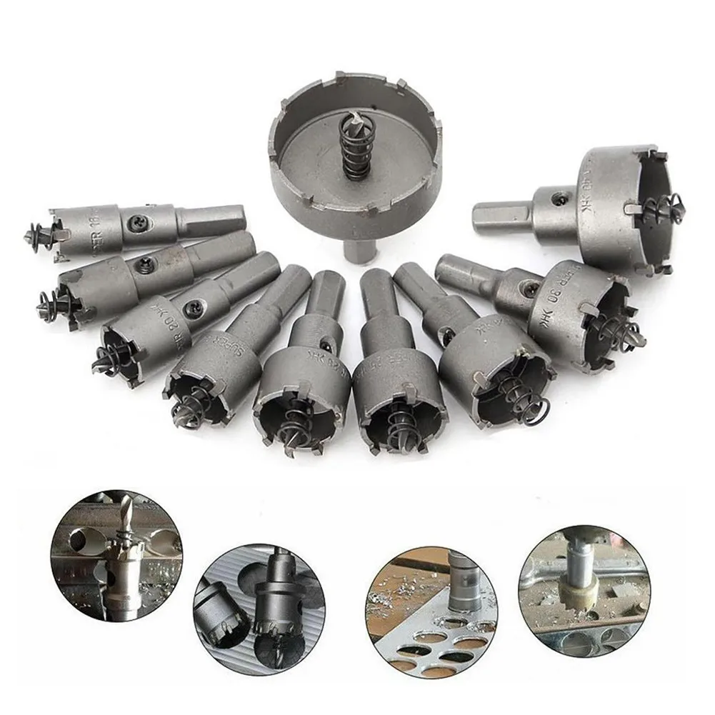 

Carbide Tip Hole Saw Cemented Carbide Cutter Drill Bit Silver Stainless Steel Wear-resistant