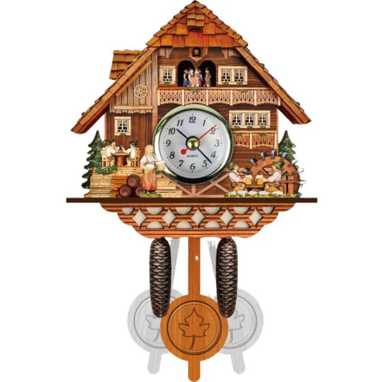 Часы Cuckoo немецкий черный лес Деревянный винтажный скандинавский стиль настенный