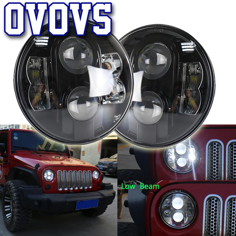 2X 80 Вт 7 &quot12V светодиодный налобный фонарь Hi/ближнего и дальнего света белый
