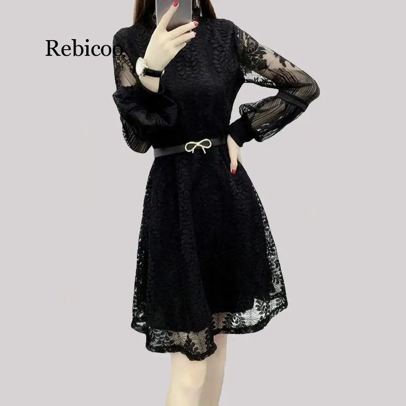 Женское милое элегантное платье лолиты с длинными рукавами фонариками и