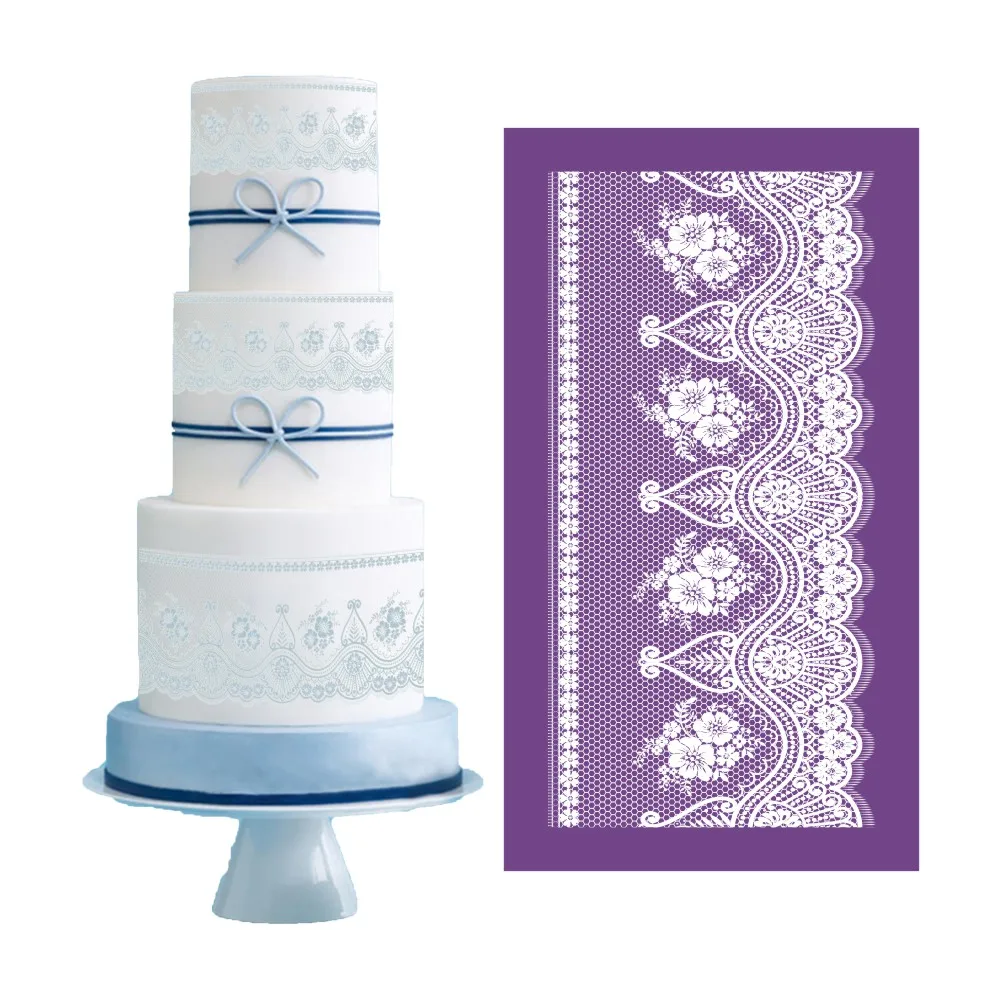 Цветы и листья кружева трафарет для торта дизайн Фондант новый торт сетчатый