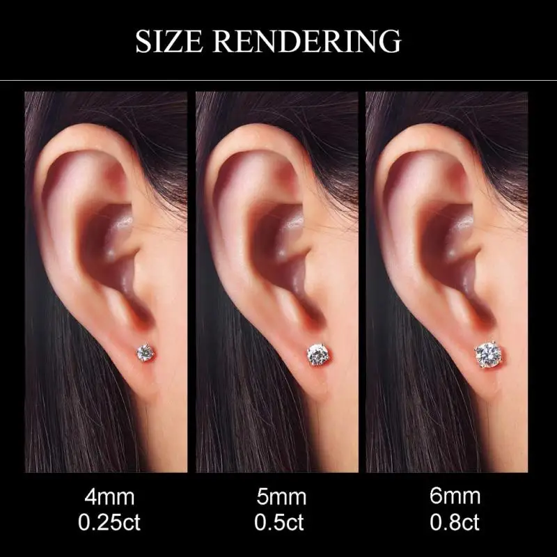 

Fashionable 925 Sterling Silver High Quality Round Zircon Earrings Simple Fashion Earrings