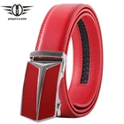 Plyesxale Красный мужской ремень из натуральной коровьей кожи мужской ремень с автоматической пряжкой для джинсов оригинального дизайна Роскошные Высокое качество Мужские ремни B109