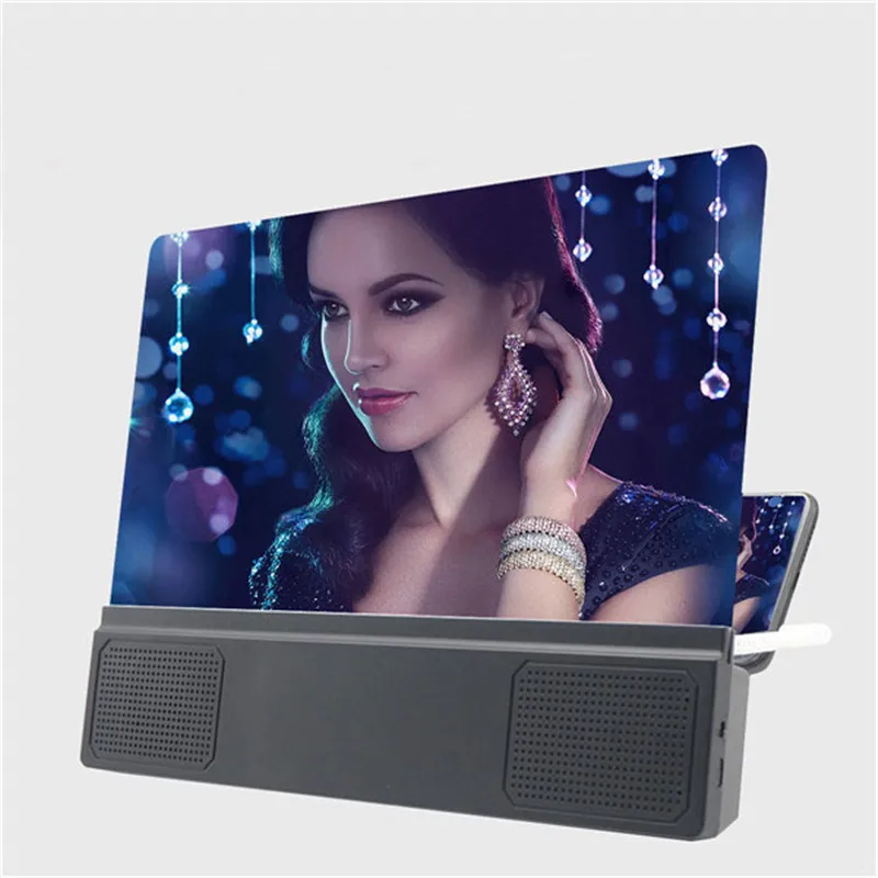 Лупа смартфон видео 3D экран подставка динамик усилитель 12 ''HD телефон