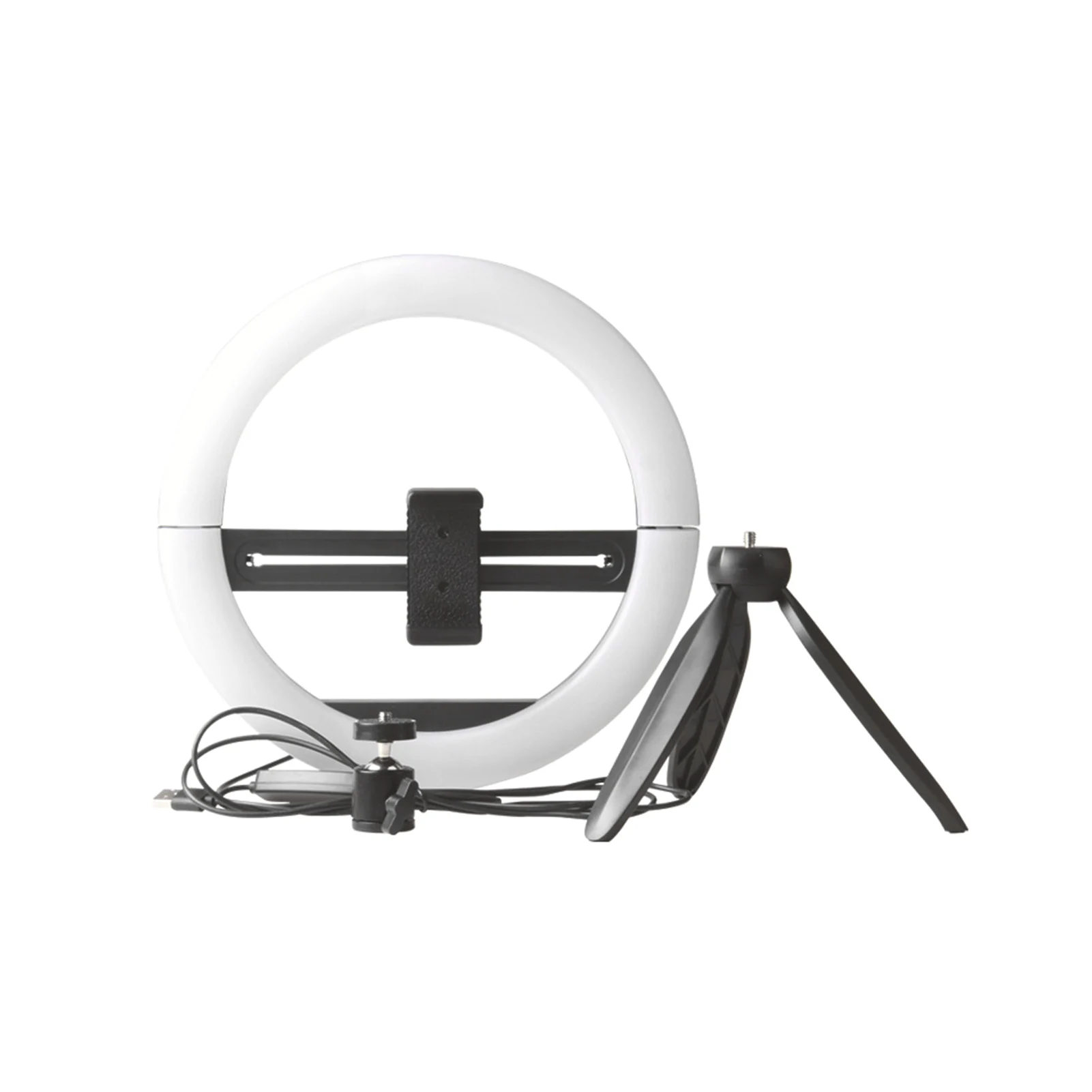 

10inch ABS Video Desktop Makeup Live Broadcast Phone Clip With Tripod Photography Selfie Portable Foldable LED Ring Fill Light