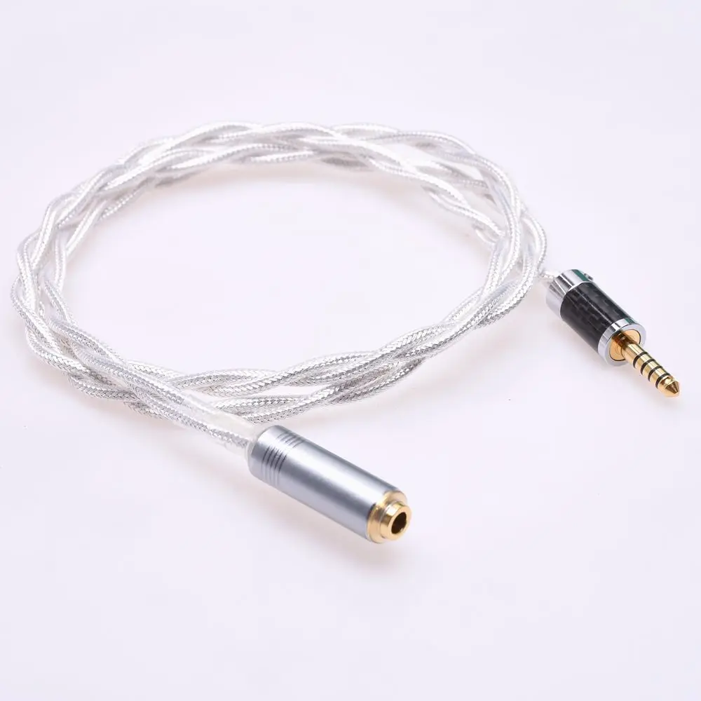 4.4mm Male to 4.4mm Female Audio Extension Clear Silver Plated Shield Cable Compatible for Sony NW-WM1Z 1A MDR-Z1R TA-ZH PHA-2