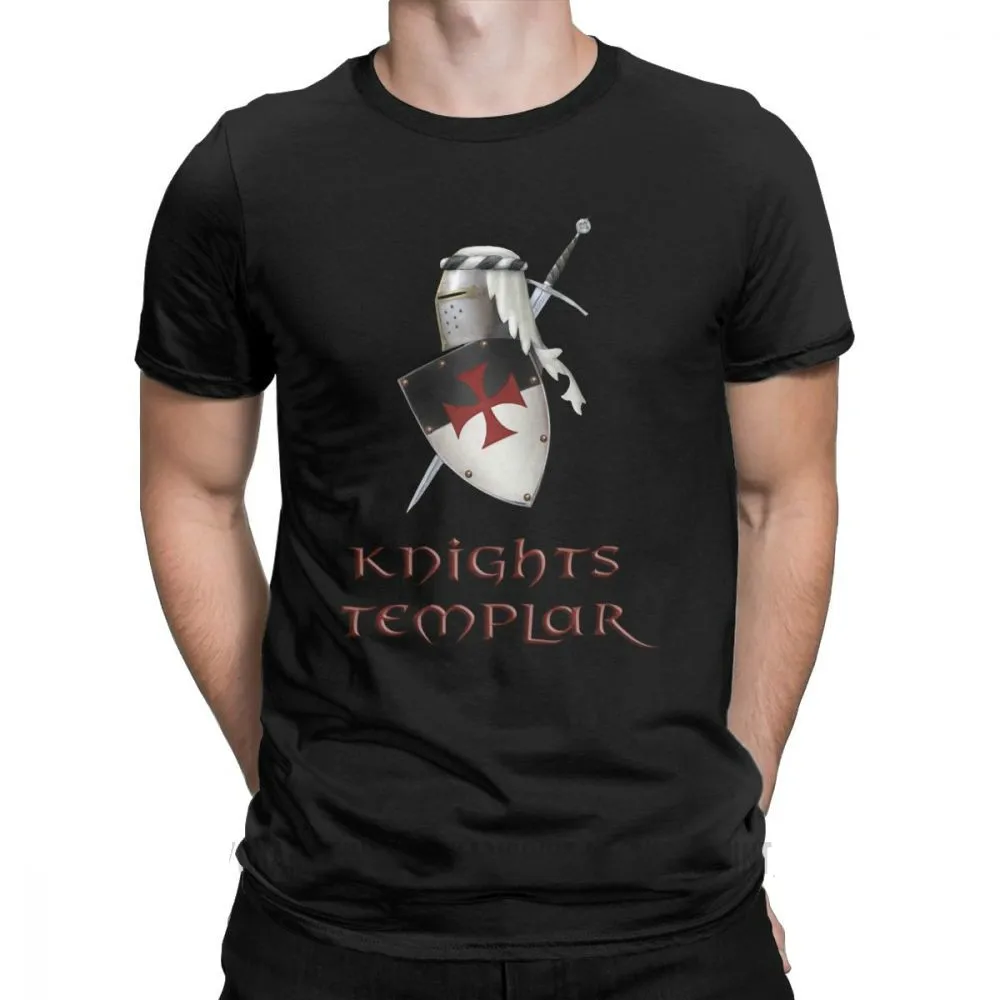

Knights Templar Weaponry Helmet Sword Shield T-Shirt. Summer Cotton Short Sleeve O-Neck Mens T Shirt New S-3XL