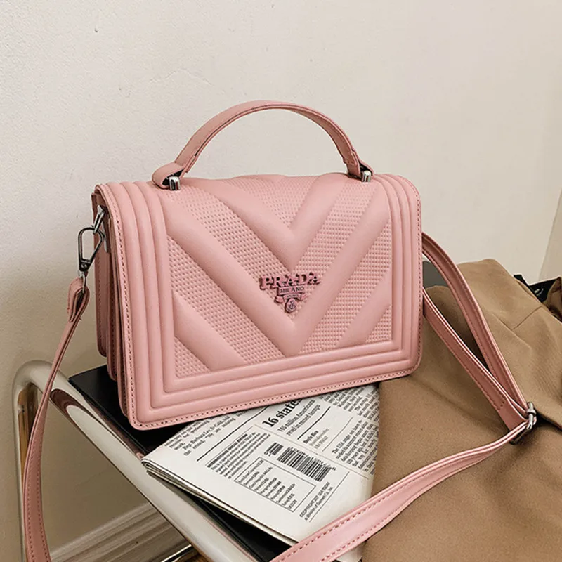 

Luxury Brand Fashion Ladies 2021 Hot-selling Small Square Bag High Quality Embossed Casual Messenger Bag Luxury Ladies Handbags