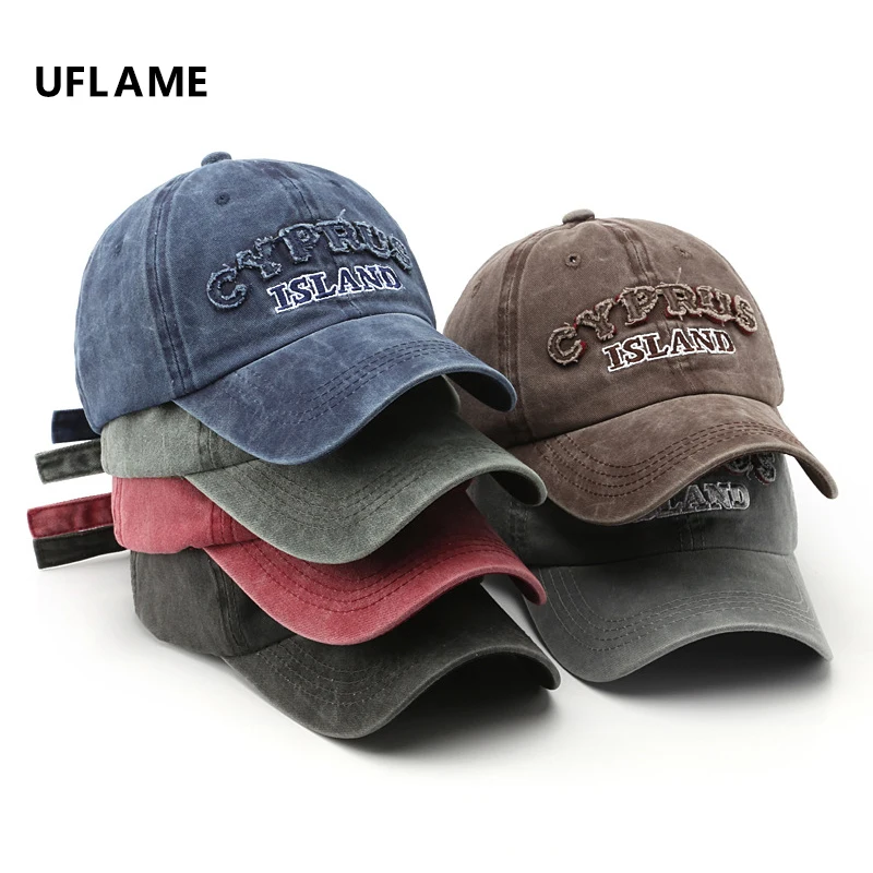 

Fishion Baseball Cap for Men Letter Embroidery Hip Hop Gorras Cotton Snapback Cap Visor Hat Imitate Ancient Peak Cap Washed Bone
