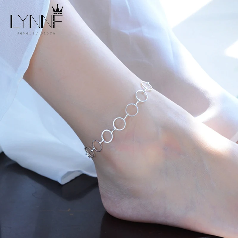 Браслеты для ног из стерлингового серебра 925 пробы ножные браслеты с простым