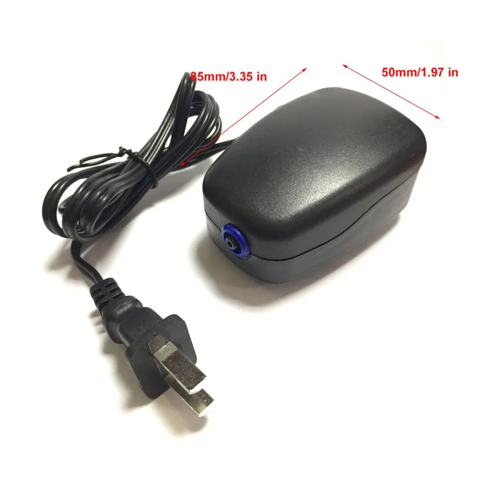 

Fish Aquarium Air Pump Mini Air Compressor Black Compact Small Super Silent Electrical 220-240V 3W Oxygenation Long Life Tank