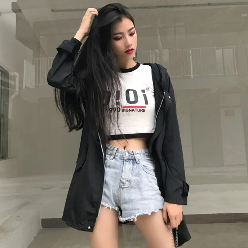 Женский Повседневный Тренч с длинным рукавом и капюшоном длинное пальто