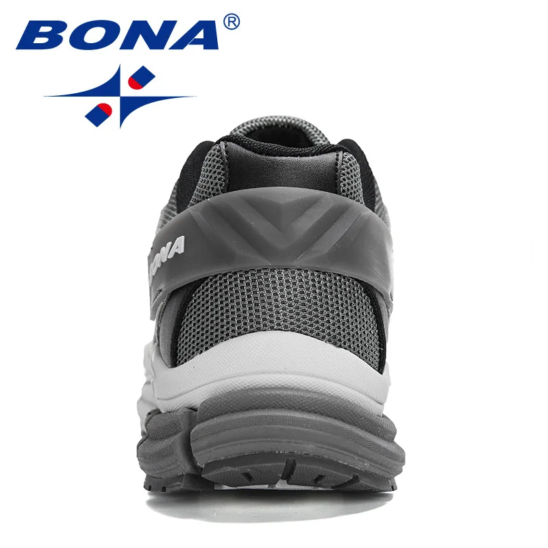 BONA 2021 New Designers Action Leather Mesh Men Running Shoes Sneakers Trainers Lightweight Antiskid Outdoor Walking Shoes Man