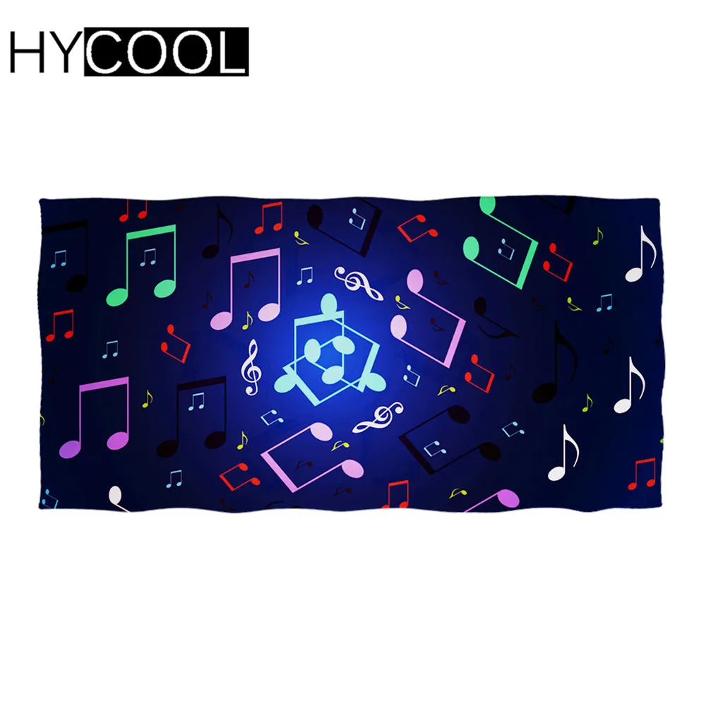 

2021 Soft Quick Dry Beach Swimming Towels Colorful Music Notes Pattern Design Durability Shower Toallas Gym Robe Blankets