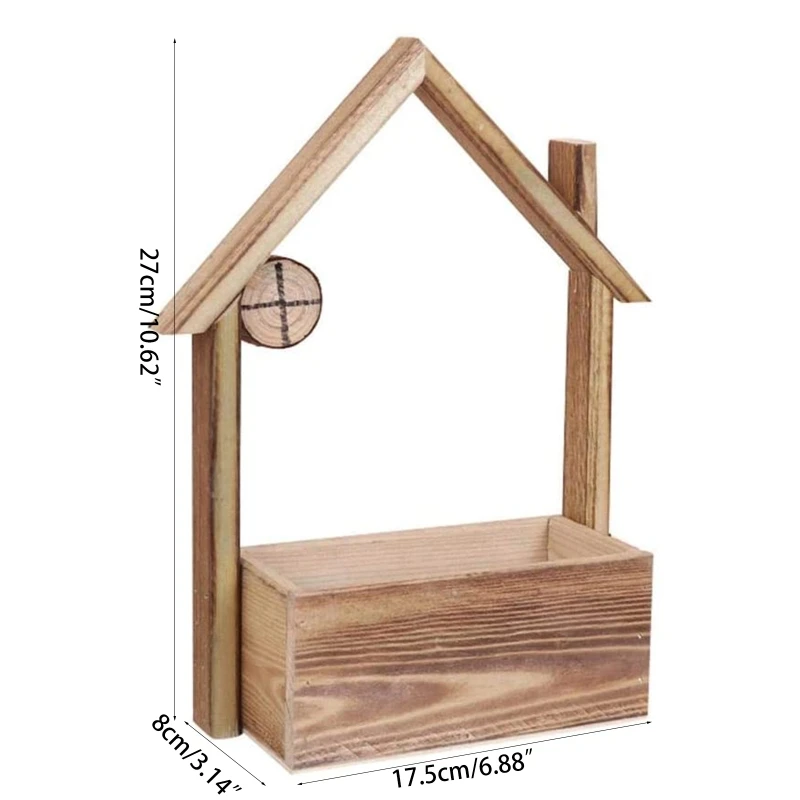 

Wall-mounted Cottage Fleshy Flower Pot Wooden Wall hanging Plant pot Artificial flowers Baskets Hanging Bonsai pot