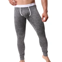 mens long johns sexy u convex penis pouch leggings tight underwear men home sheer lounge pants gay sleepwear thermal underpants