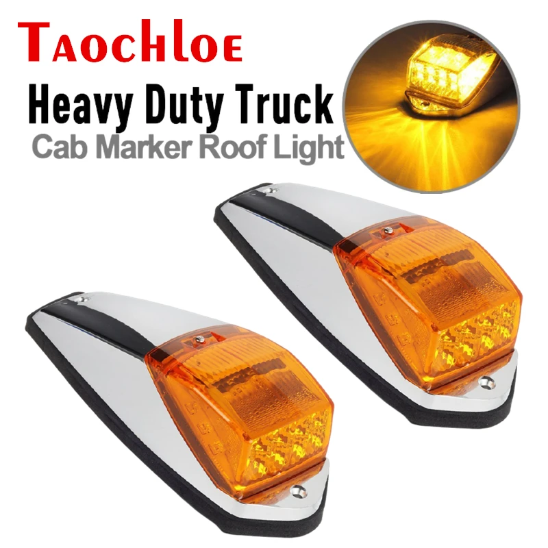 

2Pcs Heavy Duty Truck Trailer Cab Roof Marker Signal Light 12V 24V Fog Lamp Running Lights For Cars Baot Lorry Clearance Lights