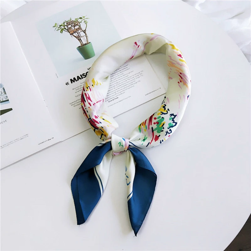 Новинка 70*70 см стильный шелковистый атласный платок с принтом лошади и лимона