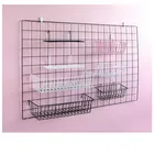 Металлическая декоративная корзина для хранения сделай сам, железная сетка, цветочный горшок, подвесная полка, настенная рама, сетчатая витрина, украшение для дома