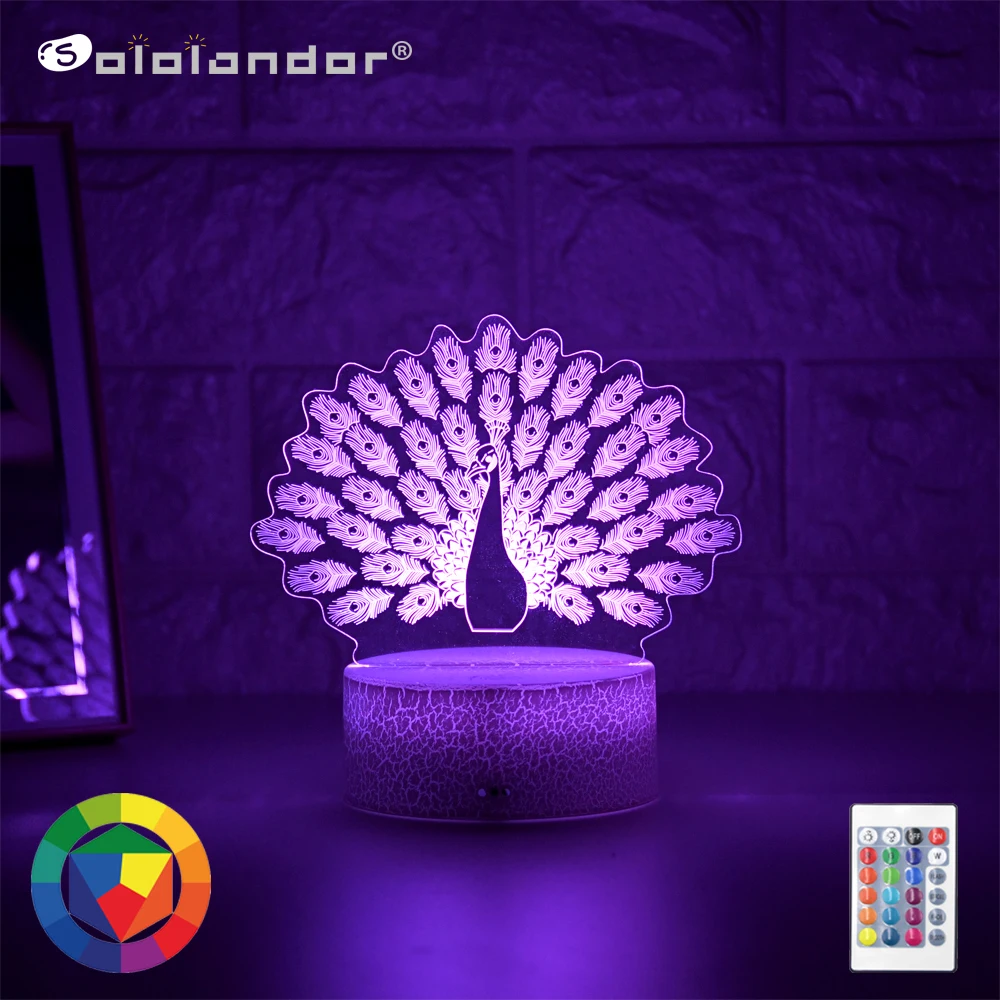 Новинка 2021 года светодиодный 3D ночсветильник для детей креативный обеденный