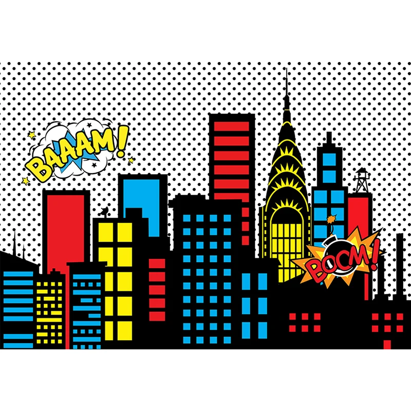 Фон для фотосъемки на день рождения с изображением героя города ночи Луны