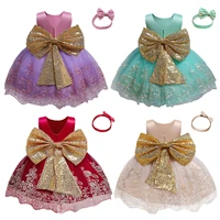 toddler baby girls dresses 1 2 3 4 5 years kids lace flower princess wedding party tutu ball gown children birthday clothing