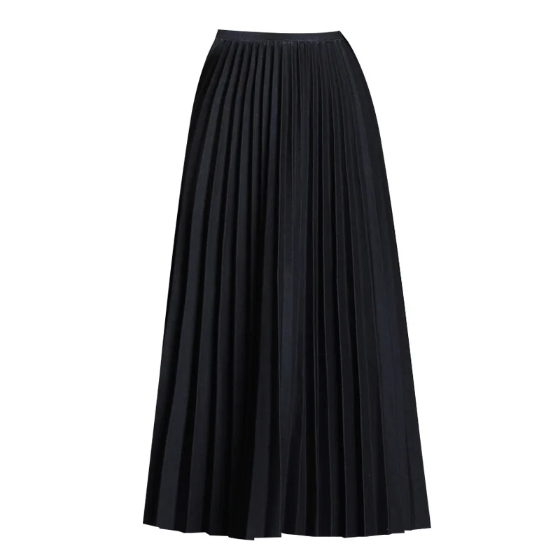 

2021 Spring Autumn New Skirt Wholesale Korean Women'S High Waist Slim Bright Silk Pleated