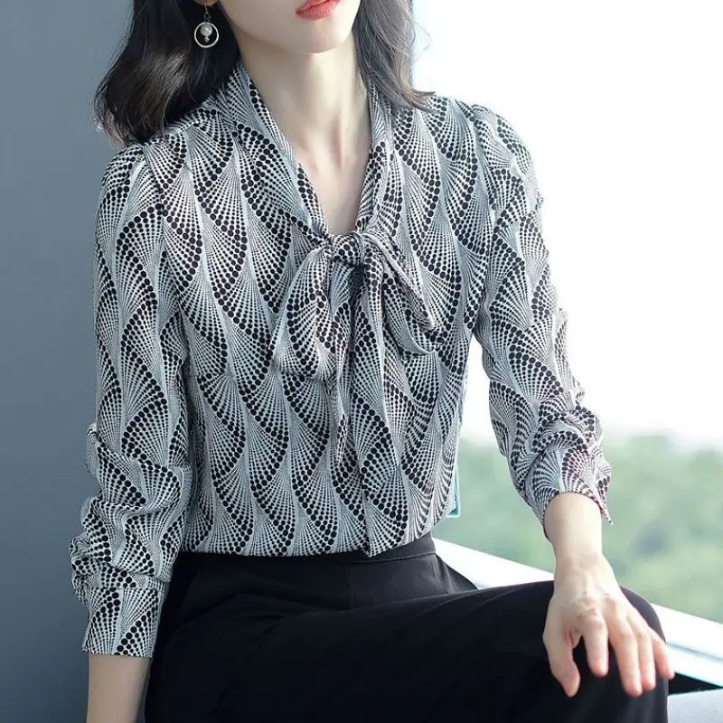 

New style loose chiffon shirt 2021 autumn foreign fashion shirt women long sleeve temperament