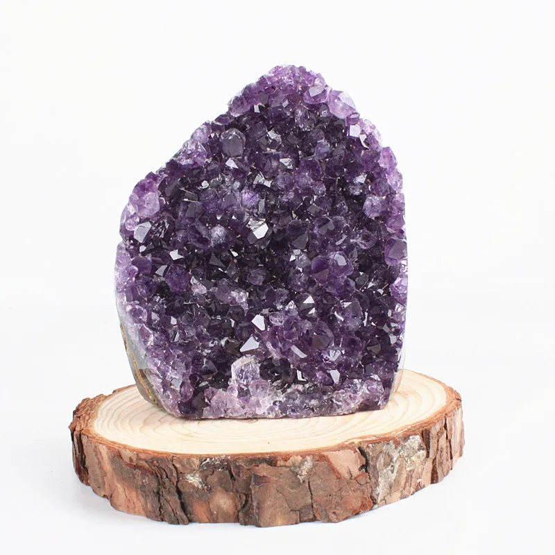 

About 200g-900g Natural Amethyst Geode Quartz Cluster Crystal Specimen Energy Healing Figurines Decor(Without the base)