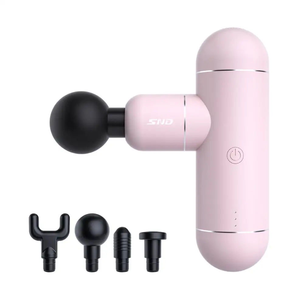 SND Mini Electric Fascia Gun Fitness Massage for Neck Back Body Relax Soreness Pain Relief 4 Heads 3 Adjustable Speeds | Красота и