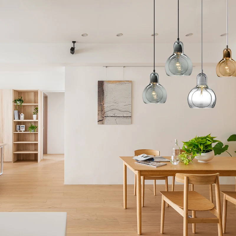 Скандинавский Лофт E27 стеклянный абажур подвесной светильник прозрачный