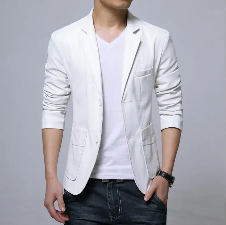 Для мужчин кожаный пиджак костюм Slim Fit Классические из искусственной кожи