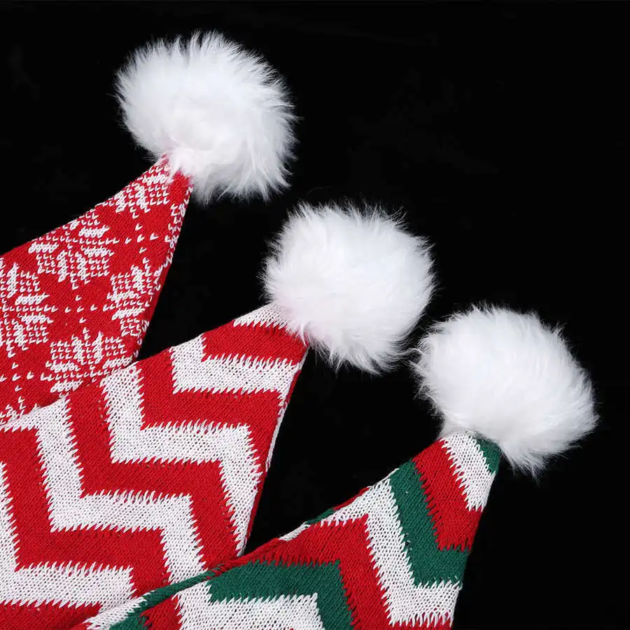 Рождественские шапки 3 шт./компл. Рождественская Вязаная Мягкая теплая зимняя