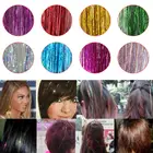 Блестящие радужные шелковые накладные волосы, блестящие, для женщин, хиппи, длинные, блестки для волос см, 100 в упаковке