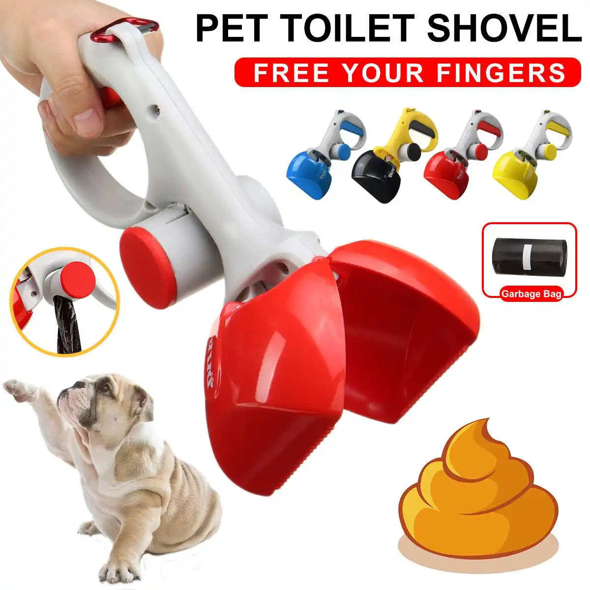 

Pet Pooper Scooper for Dog Poop Scooper Jaw Poop Scoop Shovel Pick Up Animal Waste Picker Pet poop bags Outdoor Cleaning Tools