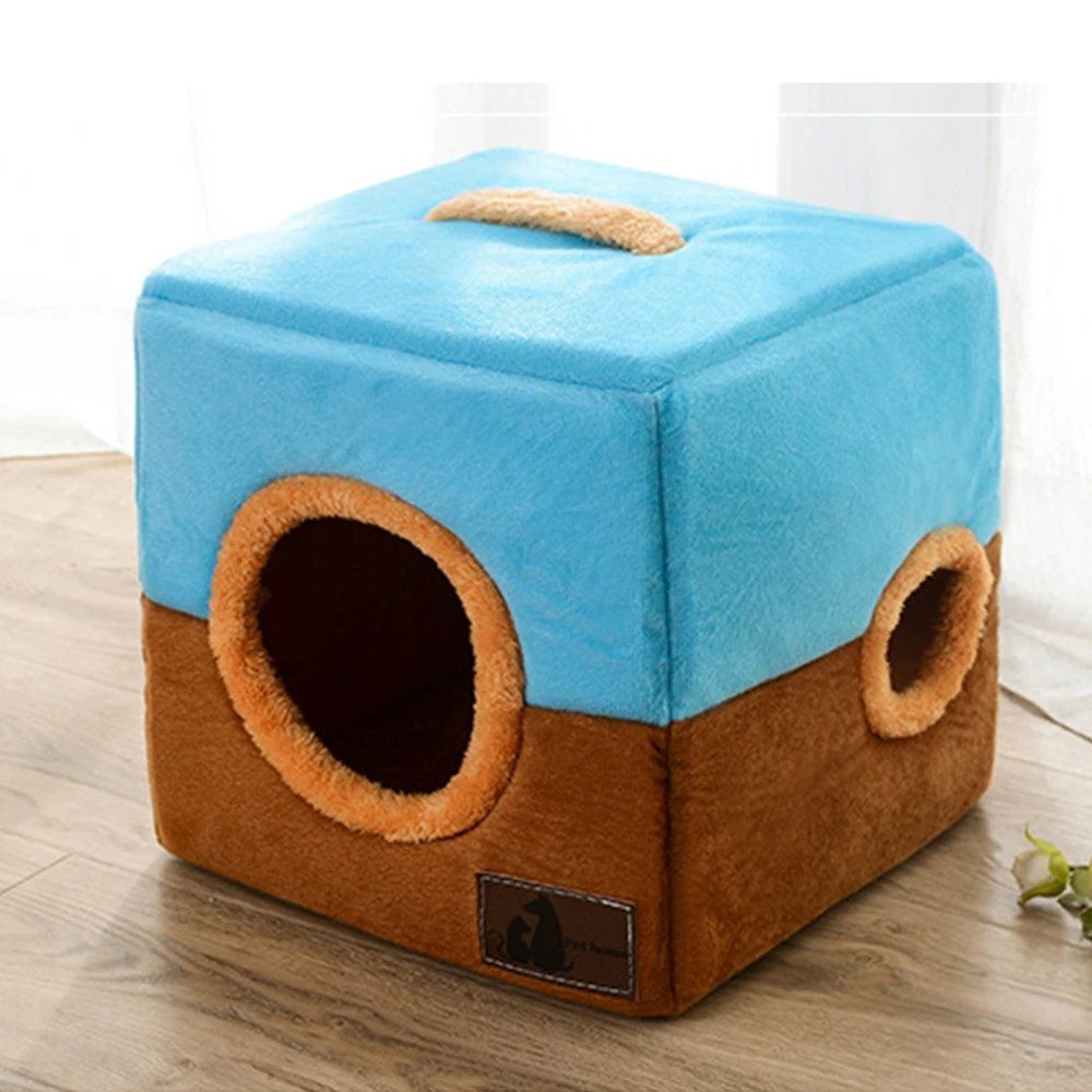 

Cat House Winter Warm Cat Cave Bed Dog Kennel Pet Cats Playing House Bed for Small Kitty Kitten Cat Beds Sofa Casa para Gato